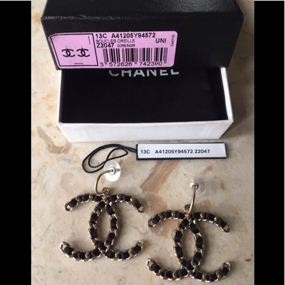 Chanel CC XL Chain Dangle Earrings